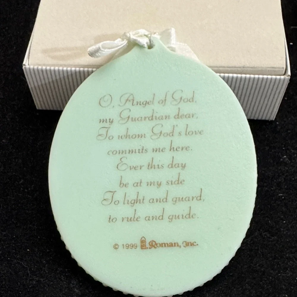 Roman Guardian Angel Ornament - White and Cream